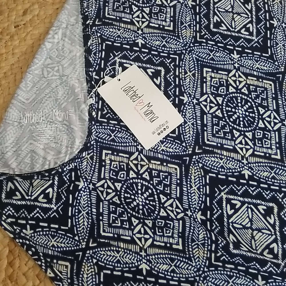 NWT Latched Mama Viscose Spandex Receiving Blanket NAVY BLUE SWADDLE Baby NEW